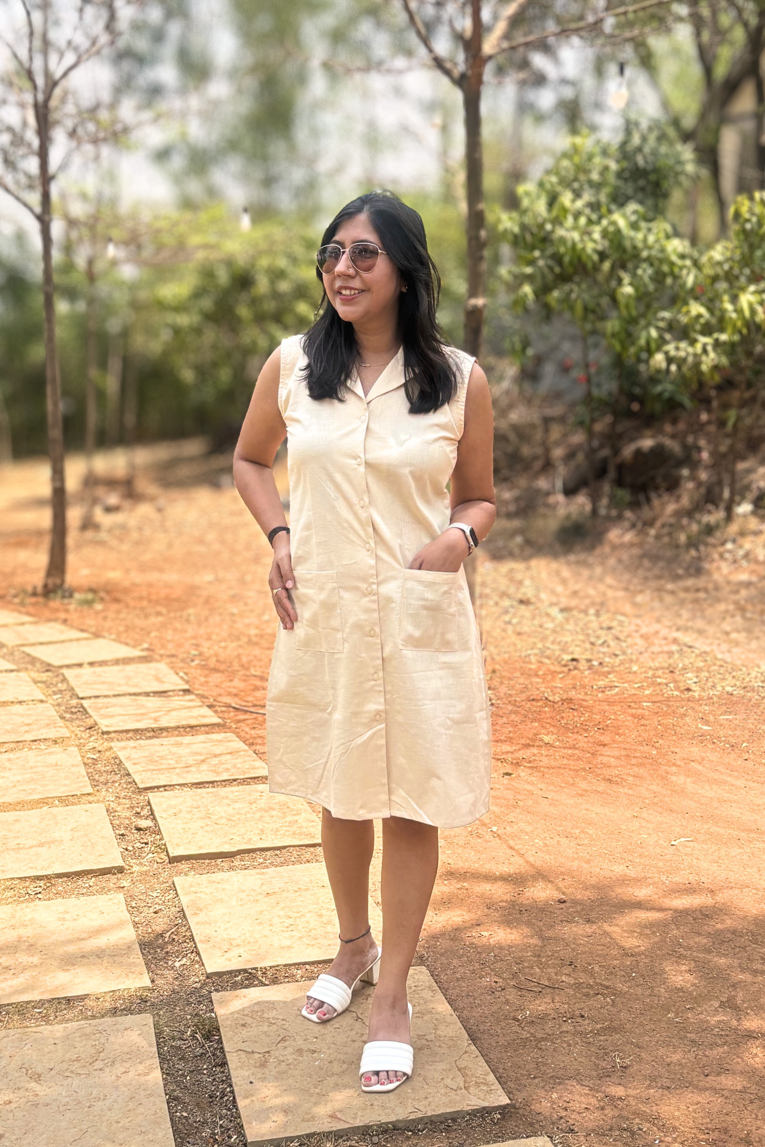 Sunday Brunch: Notch Collar Dress in Yellow