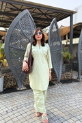 Cherry Blossom: Co-ord Set in Matcha Green