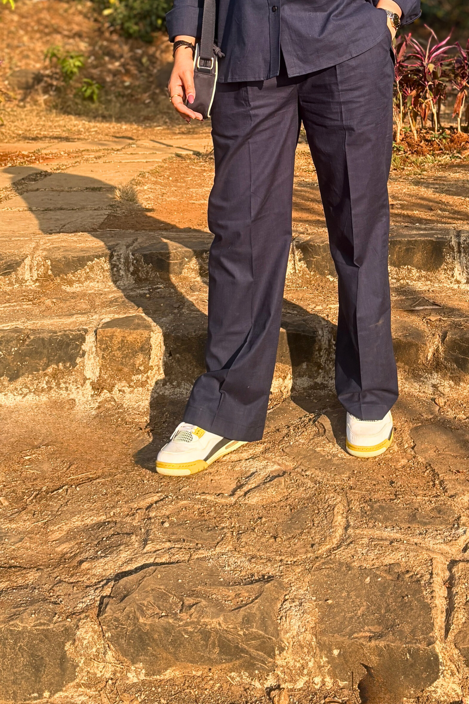 The Calm: Shirt Co-ord Set in Navy Blue