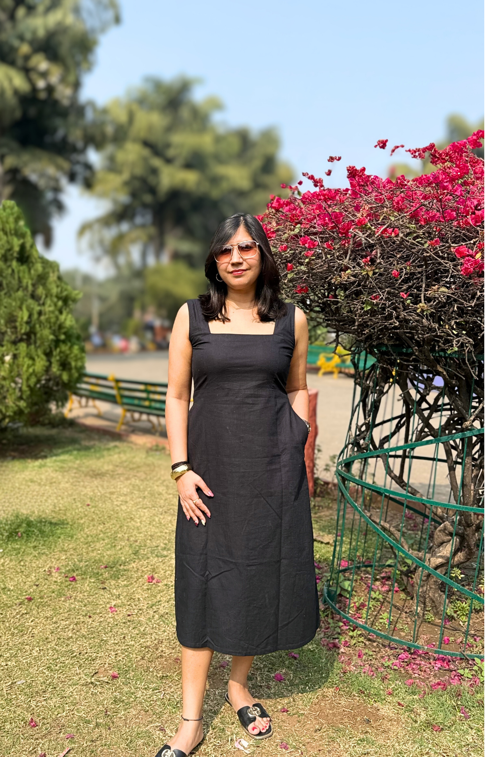 Gupshup: Mid Length Dress in Black