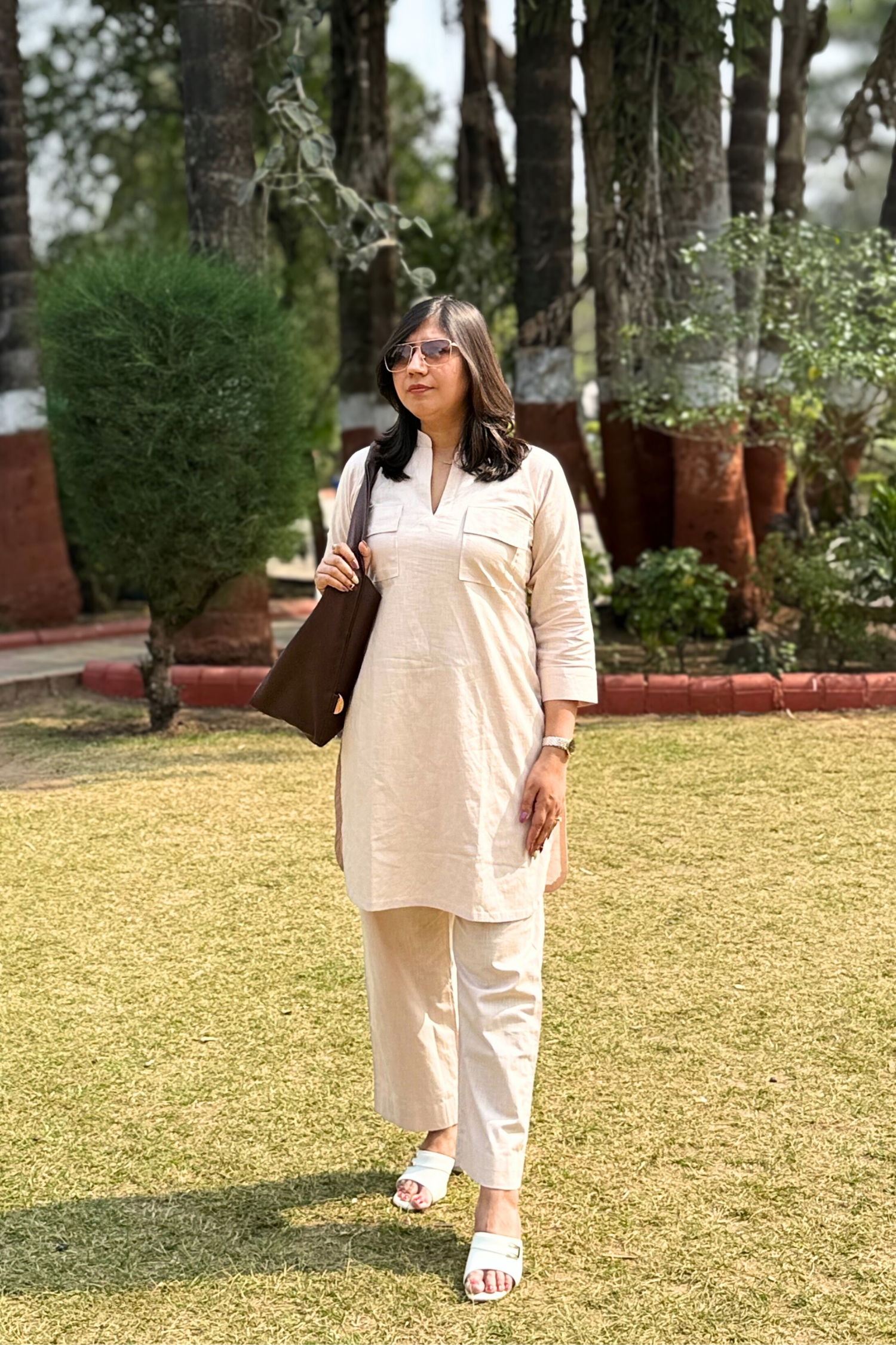 Cherry Blossom: Kurta Set in Baby Pink
