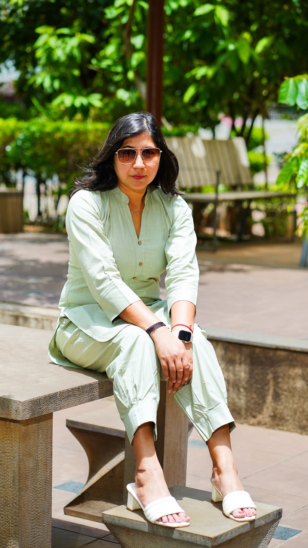Desi Summer: Co-ord Set in Matcha Green