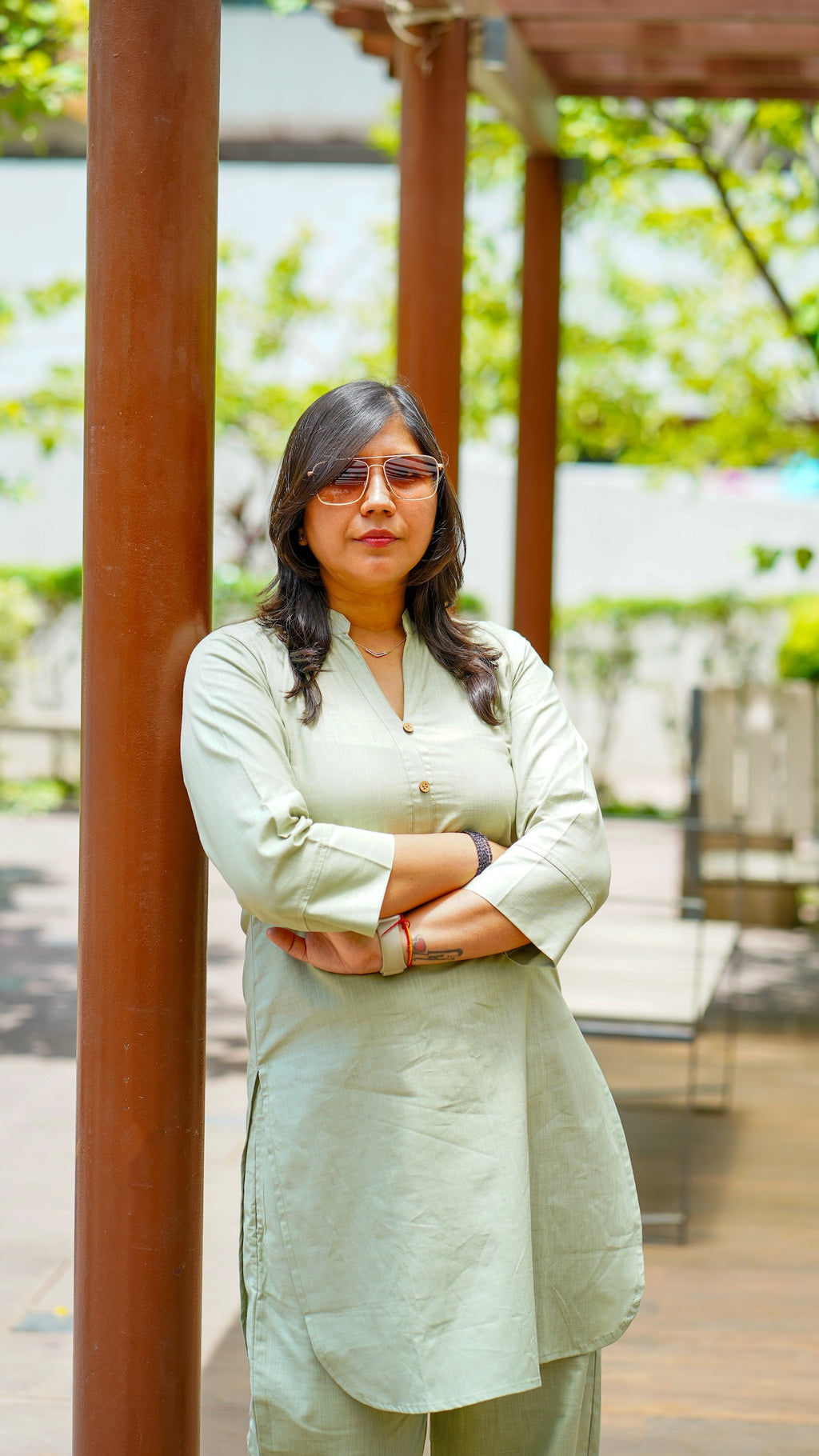 Desi Summer: Kurta in Matcha Green