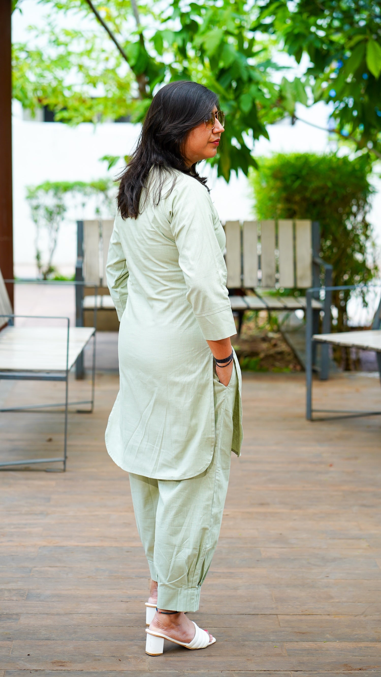 Desi Summer: Co-ord Set in Matcha Green