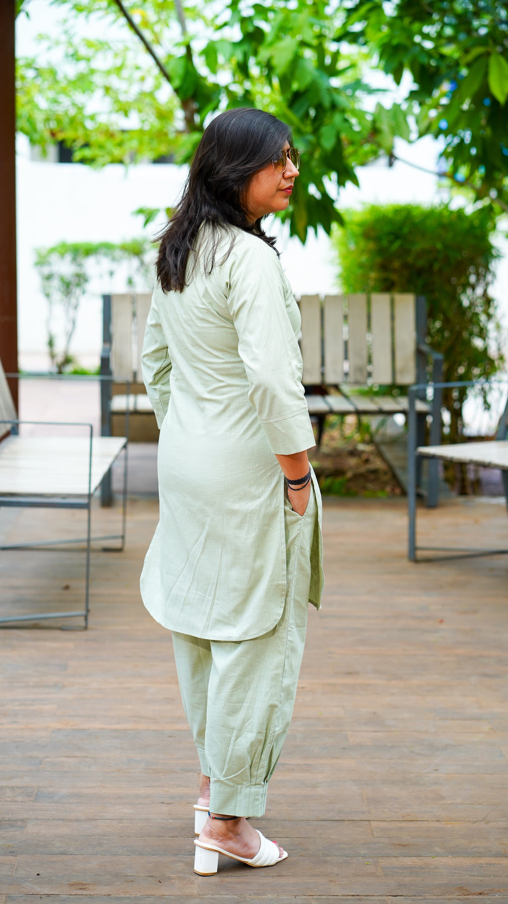 Desi Summer: Kurta in Matcha Green