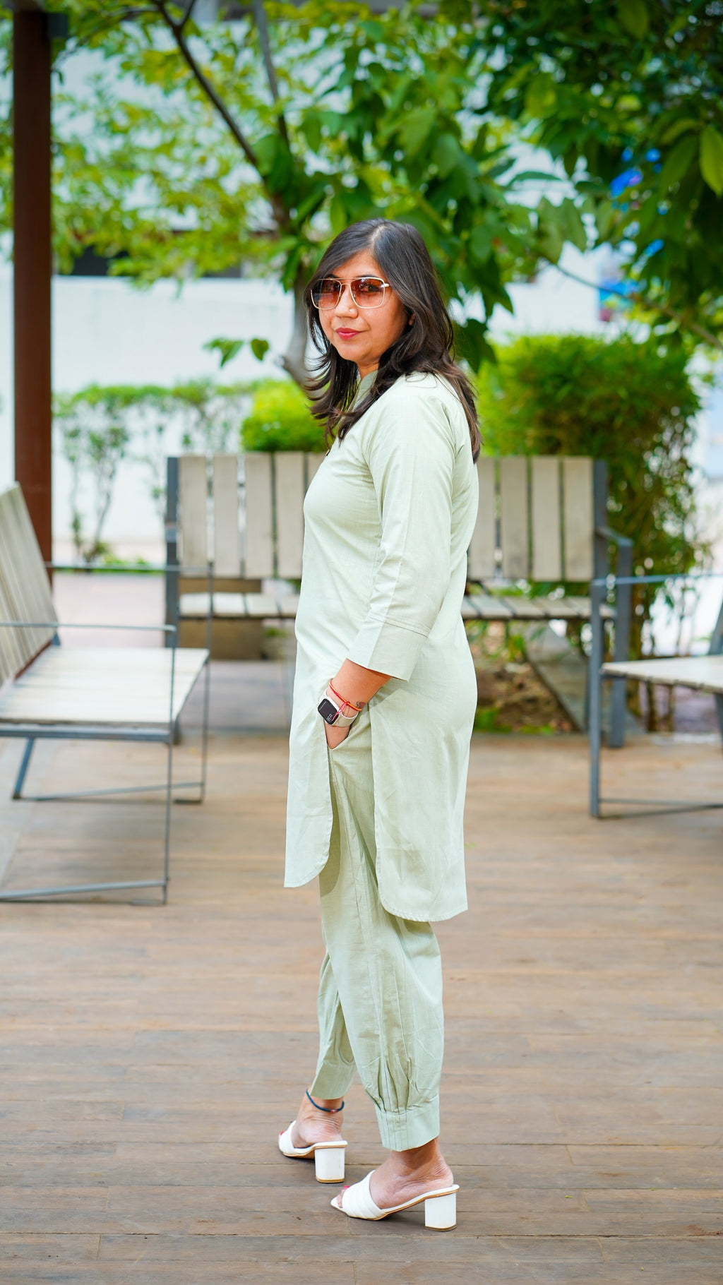 Desi Summer: Co-ord Set in Matcha Green