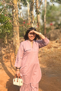 Cherry Blossom: Kurta in Dark Lavender