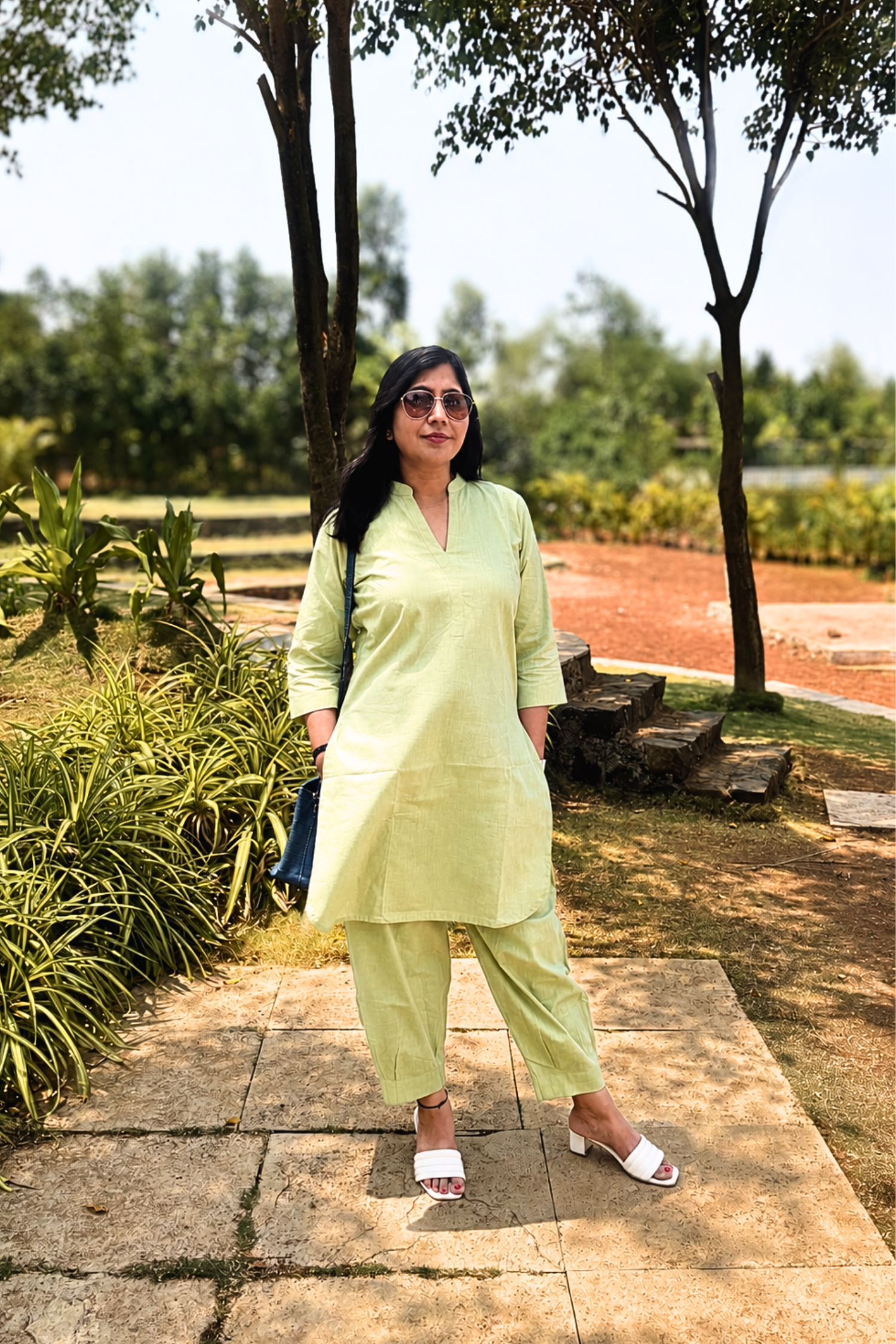 Desi Summer: Kurta in Matcha Green