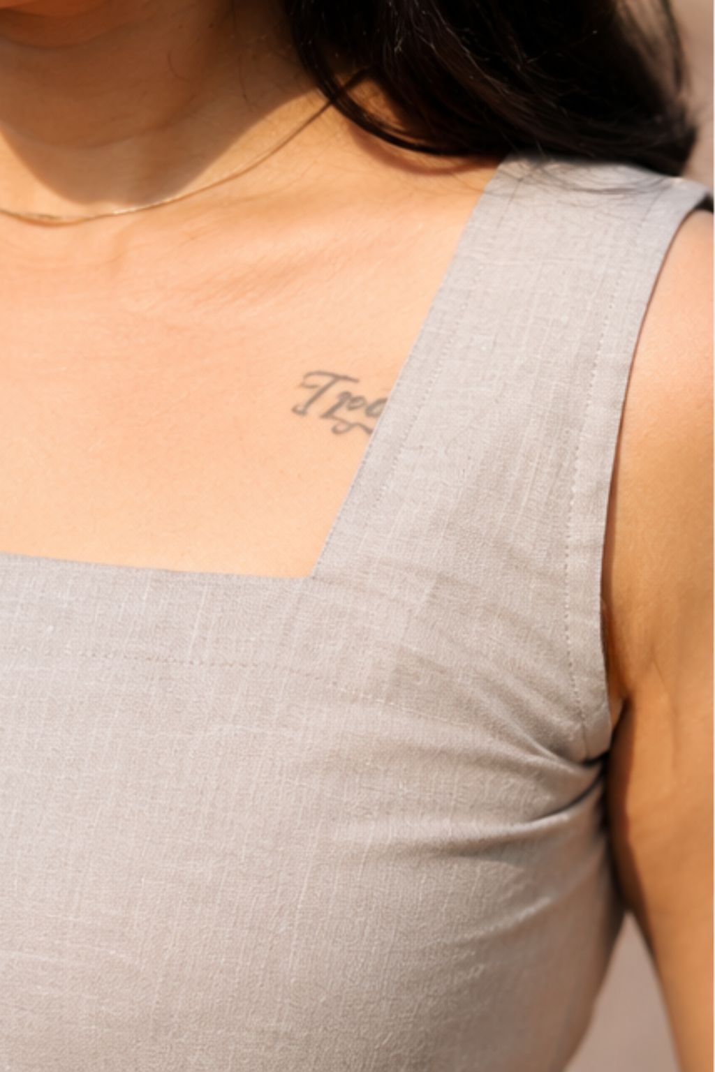 Gupshup: Mid Length Dress in Grey