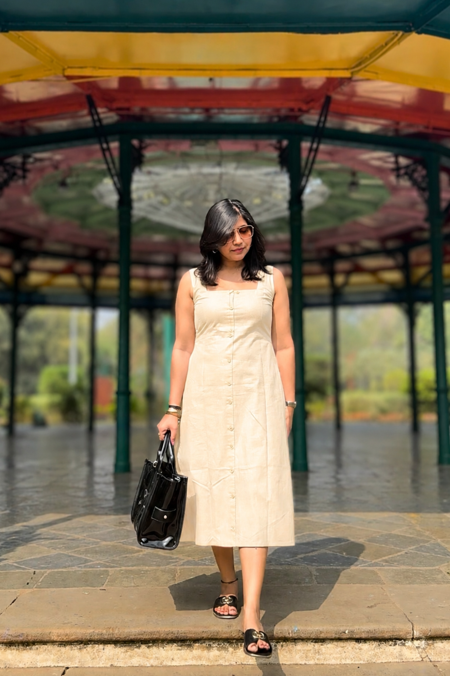 Gupshup: Mid Length Dress in Yellow