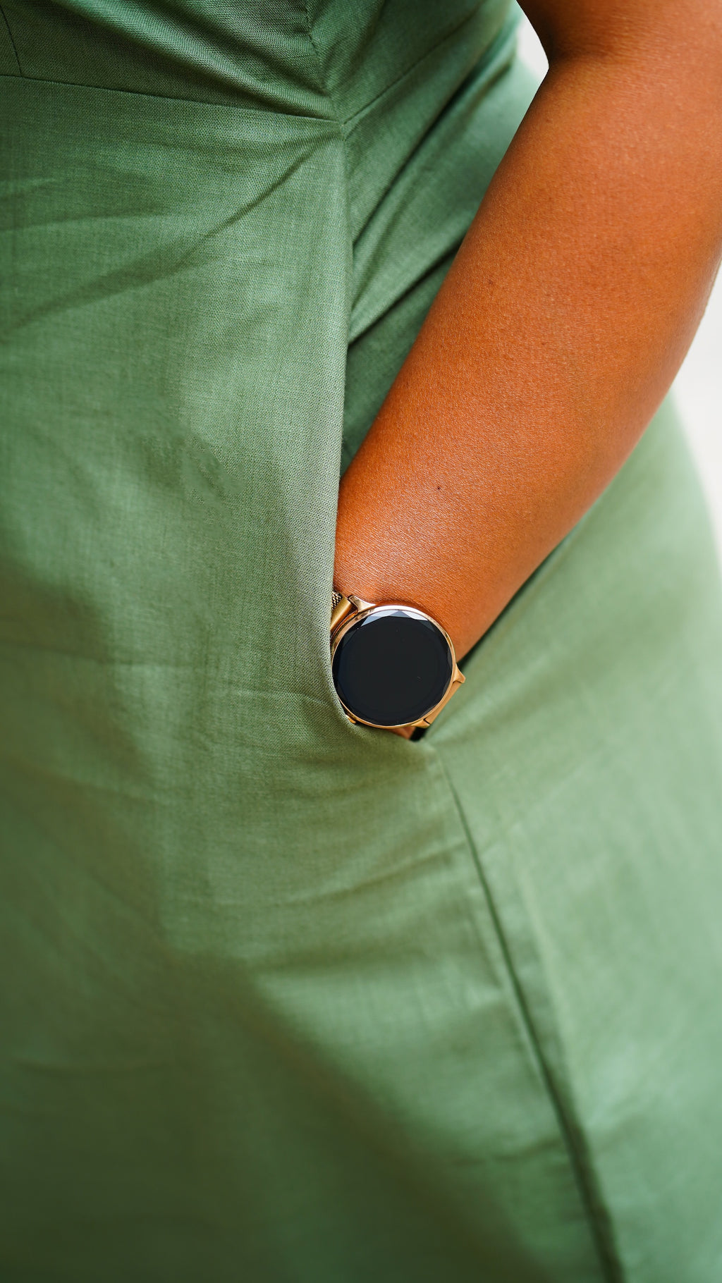 Gupshup: Mid Length Dress in Olive Green