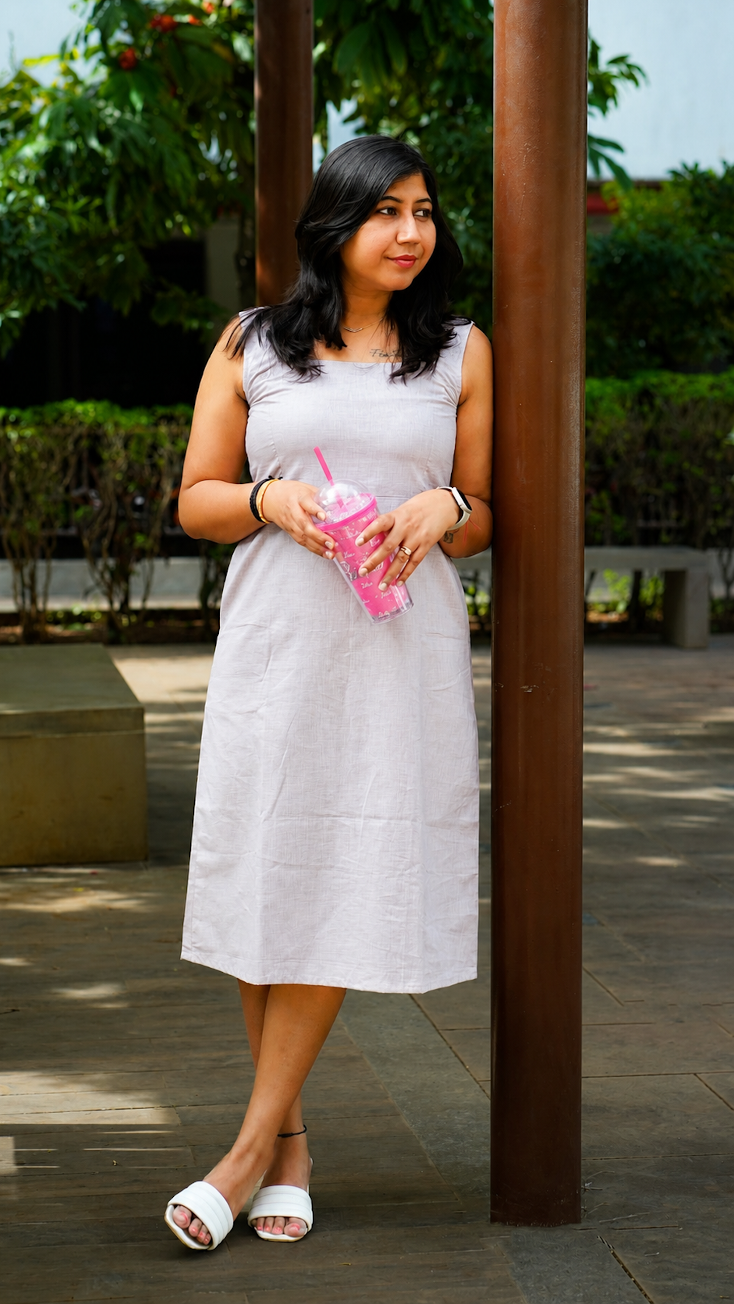 Gupshup: Mid Length Dress in Grey