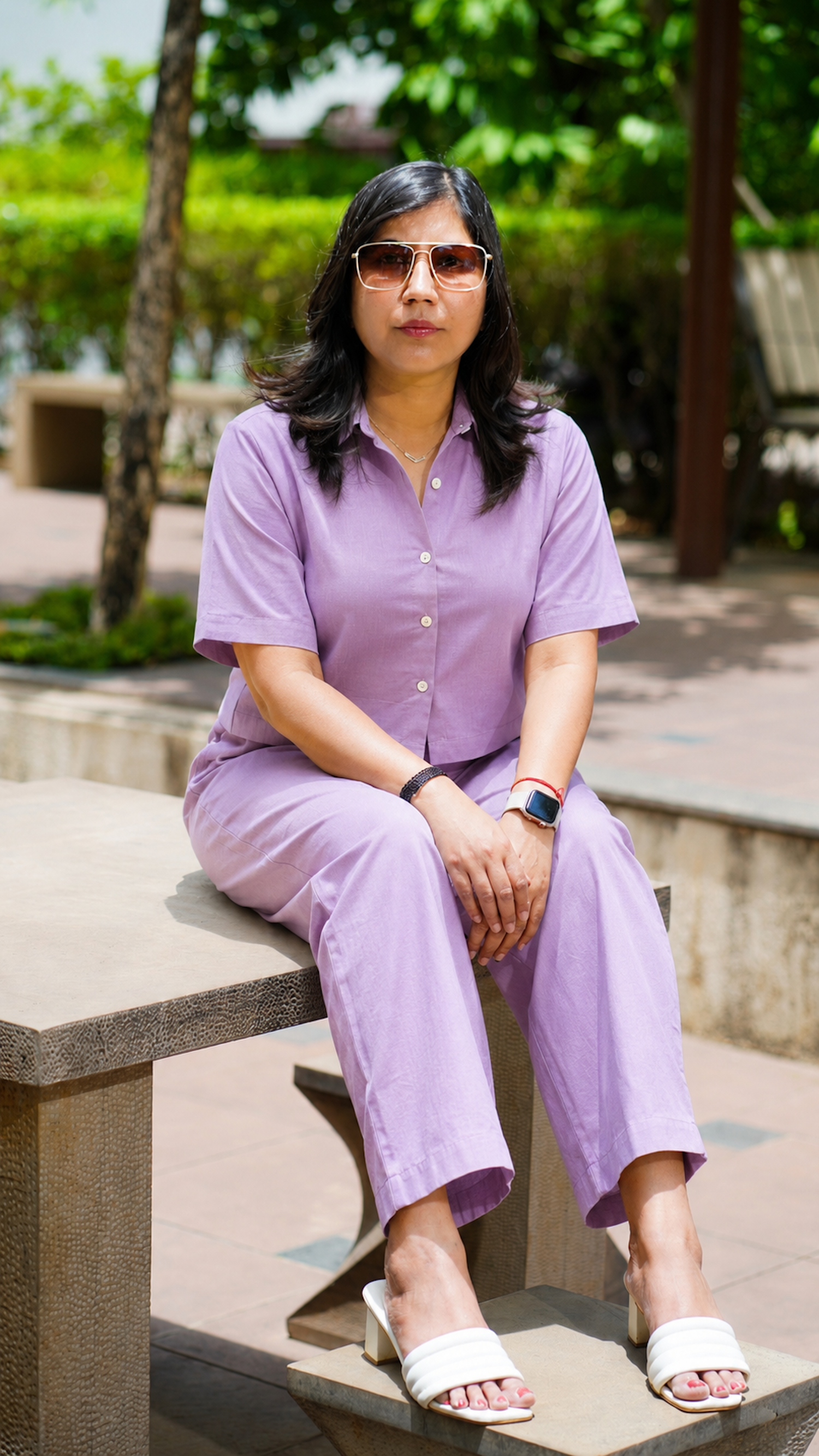 The Calm: Shirt Co-ord Set in Lavender