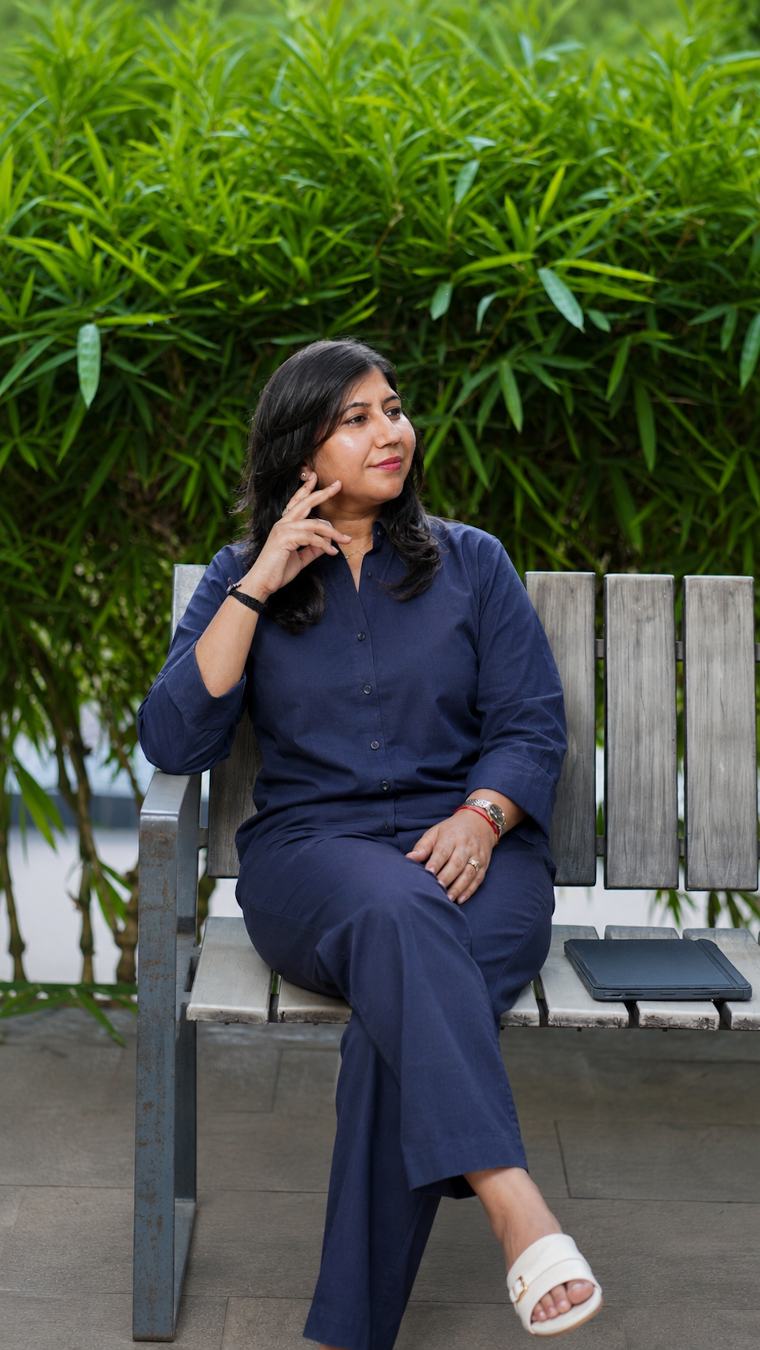 The Calm: Shirt Co-ord Set in Navy Blue