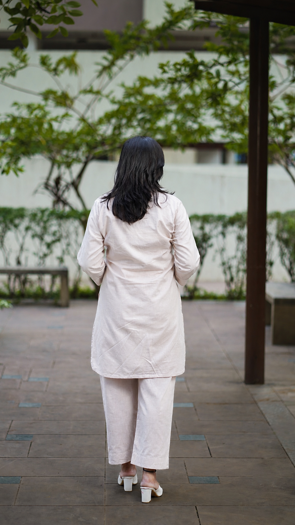 Cherry Blossom: Co-ord Set in Light Grey