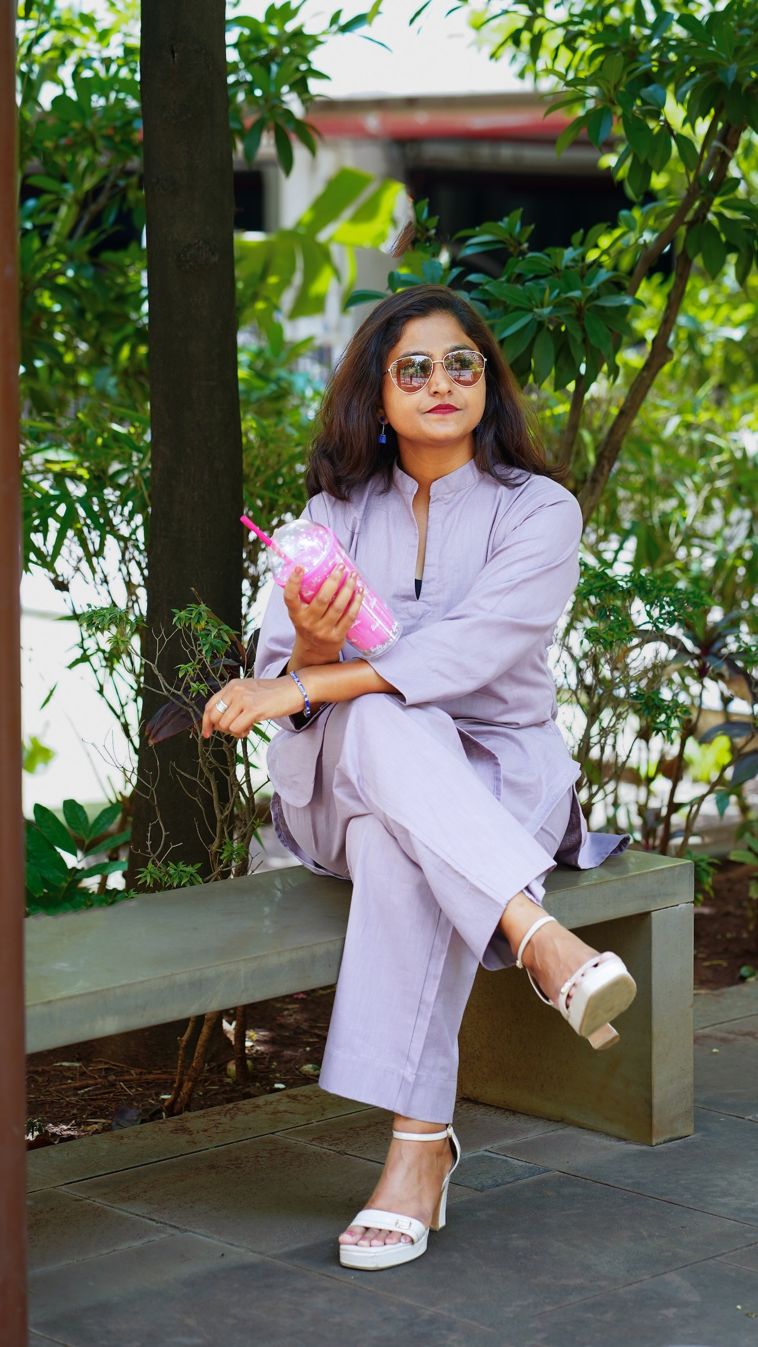 Cherry Blossom: Pants in Dark Lavender