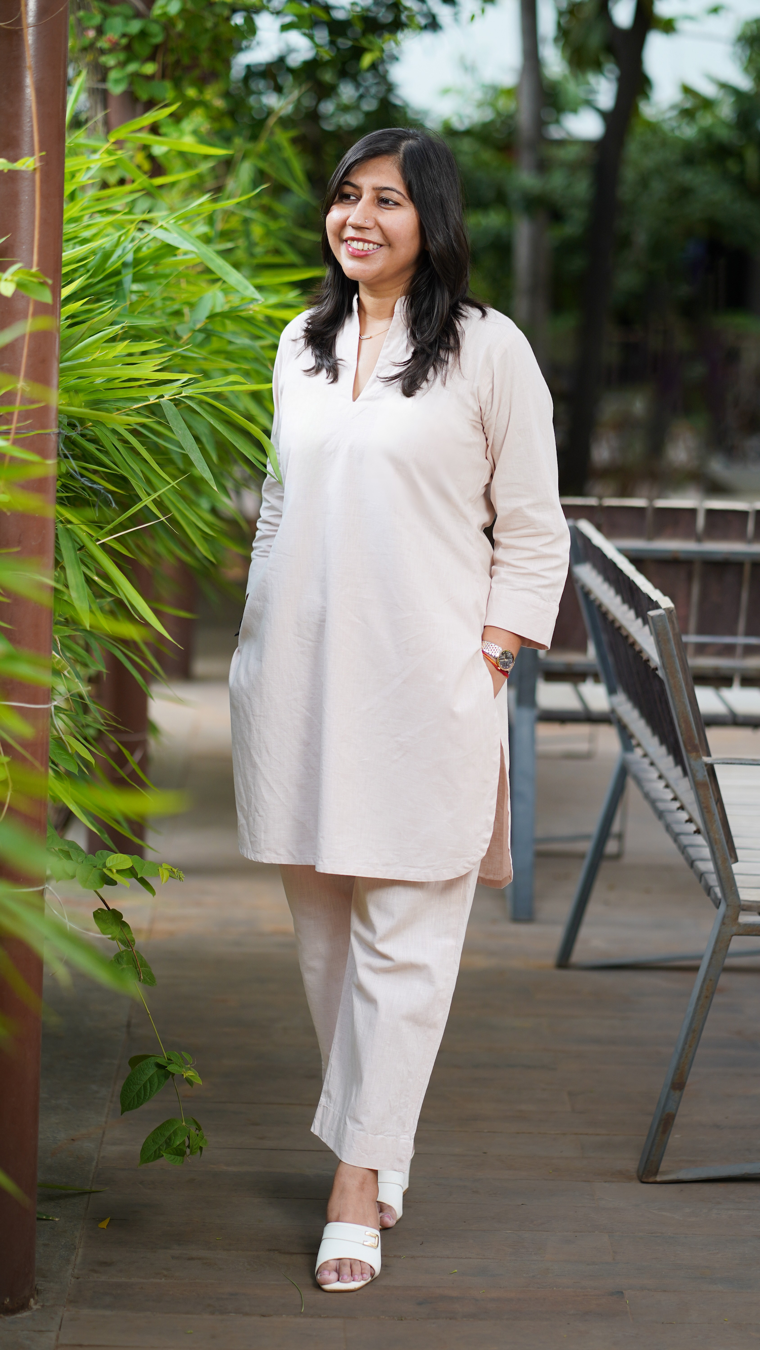 Cherry Blossom: Kurta in Baby Pink