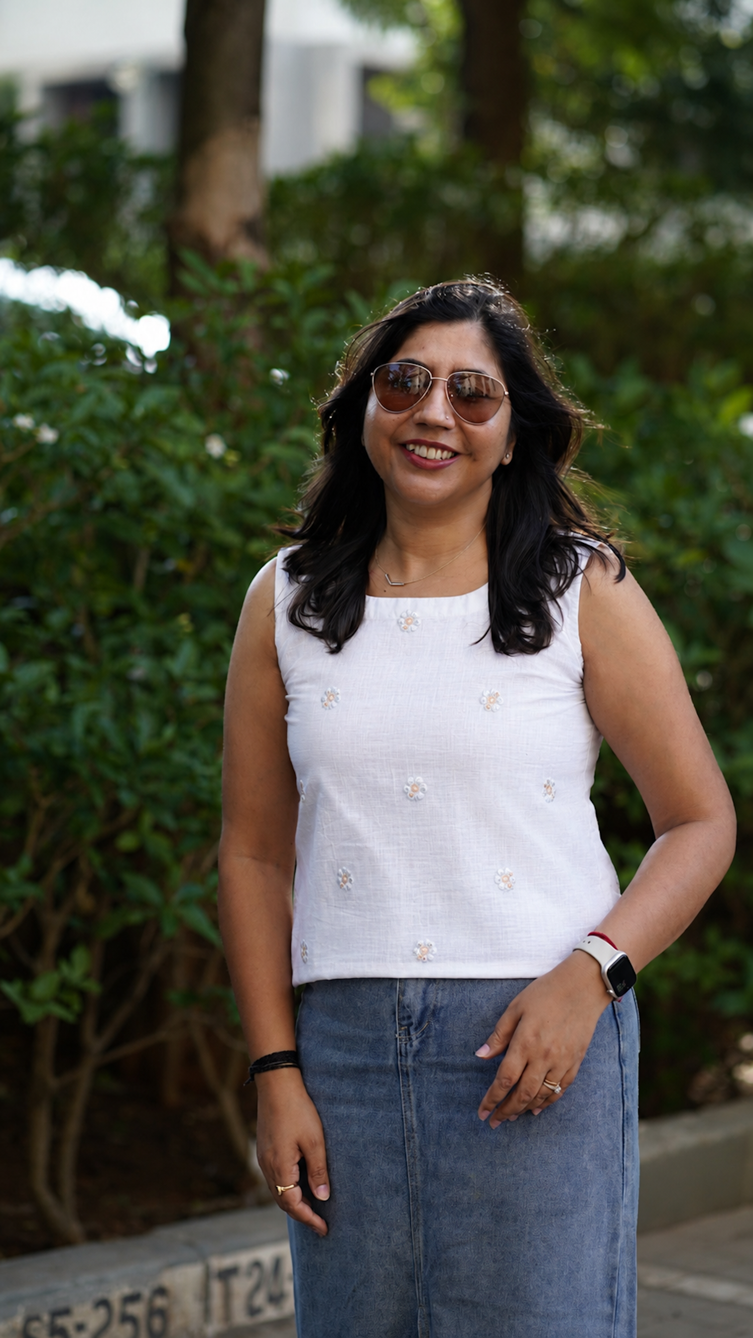 Sundance: Embroidered Top in White and Blue