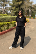 The Calm: Shirt Co-ord Set in Black