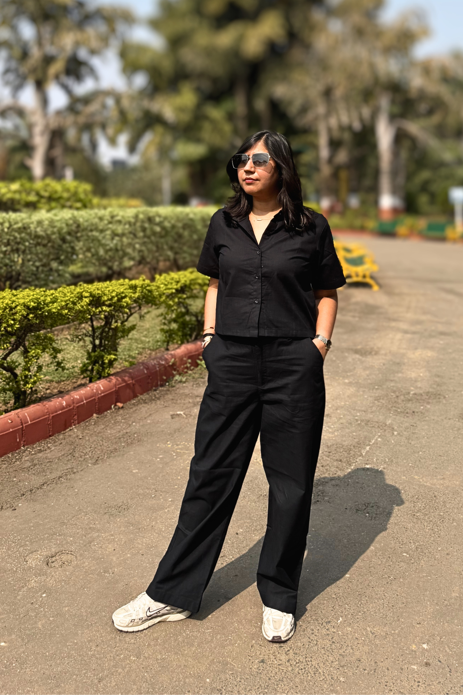 The Calm: Shirt Co-ord Set in Black